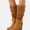 Anna Field Bottes Compensées - Cognac