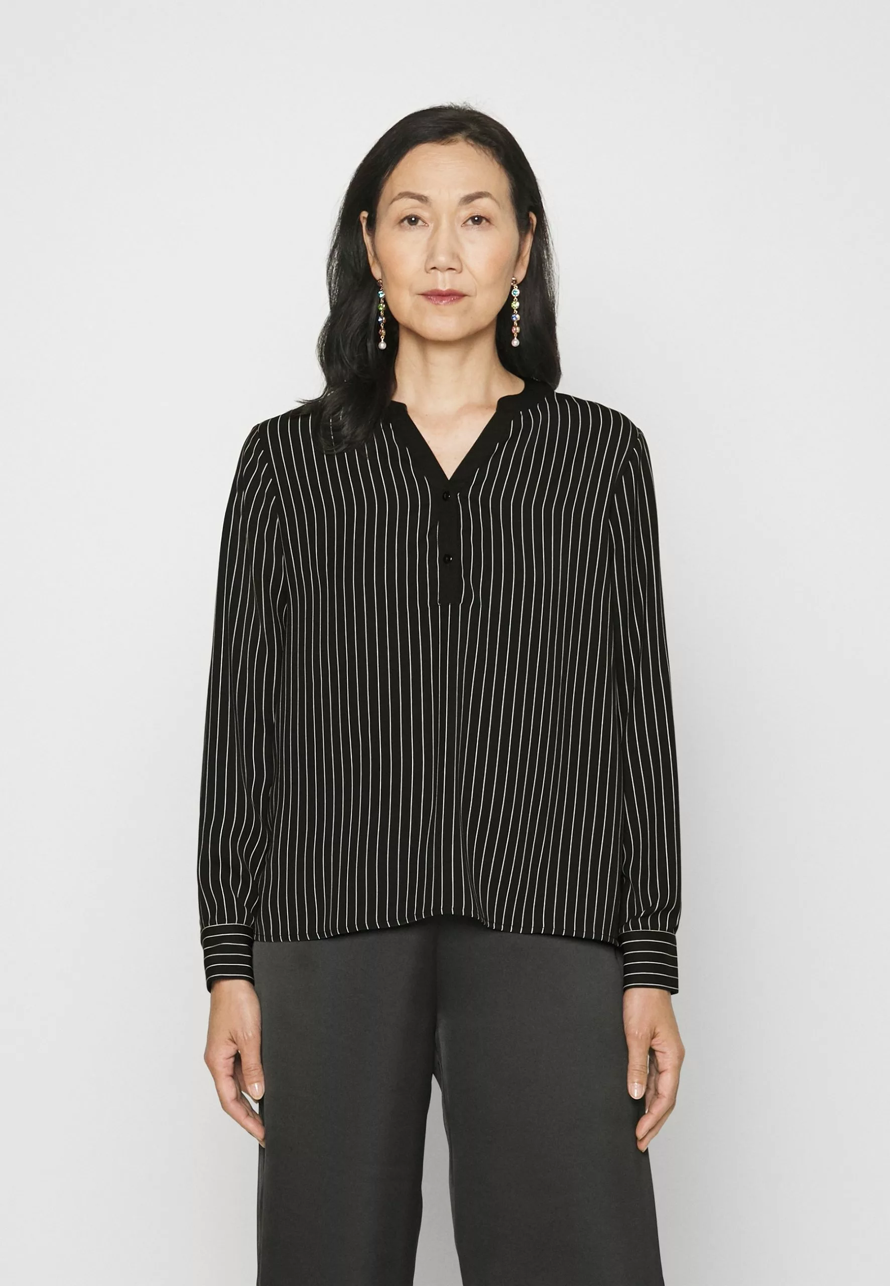 Anna Field T-Shirt À Manches Longues - Black/White 3 Anna Field T-Shirt À Manches Longues - Black/White