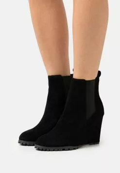 Leather - Bottines Compensées - Black