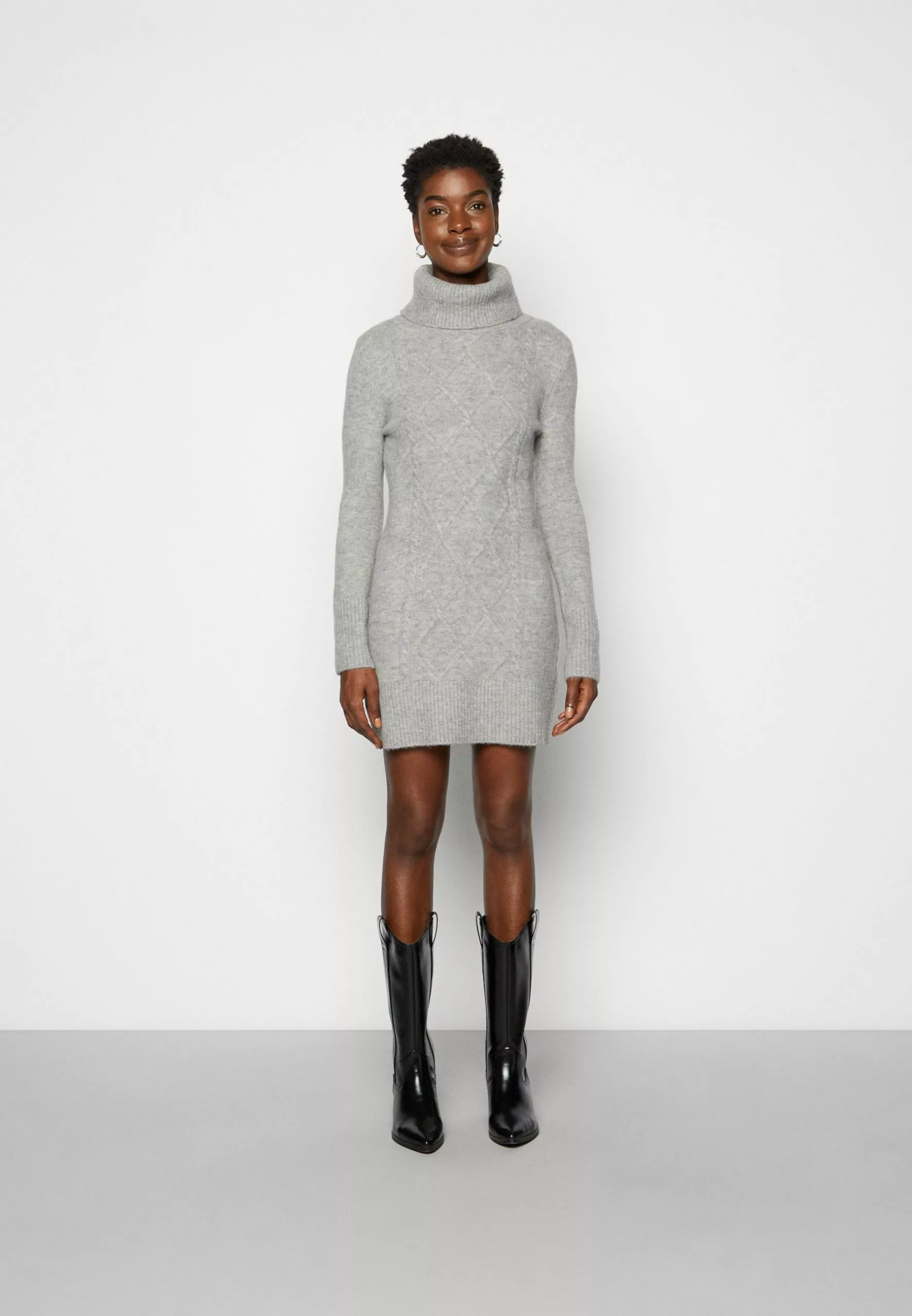 Anna Field Rollkragen Mini Strickkleid - Robe Fourreau - Grey 3 Anna Field Rollkragen Mini Strickkleid - Robe Fourreau - Grey